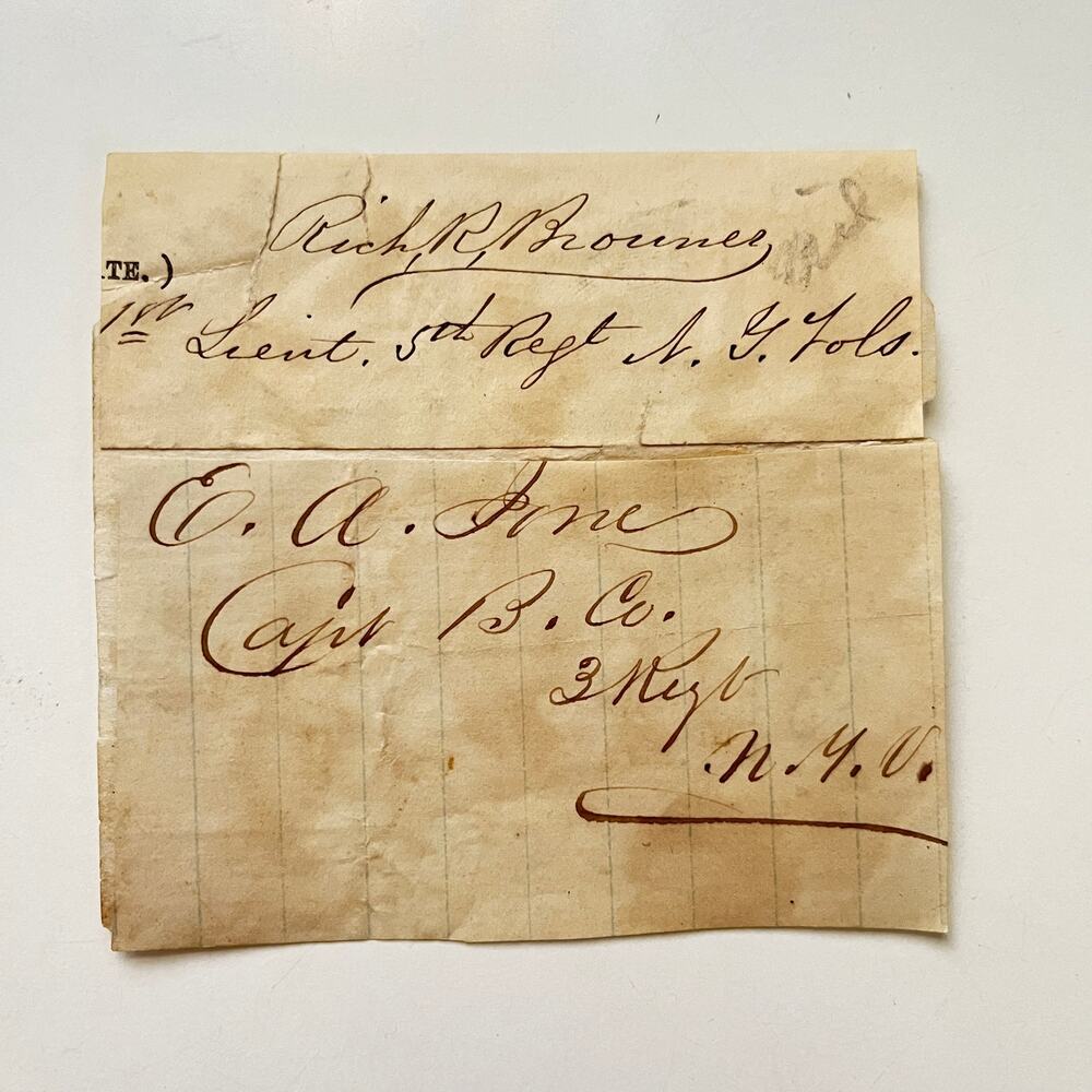 Richard Rowell New York Volunteers Civil War c1861 Handwritten Letter SAK7-3